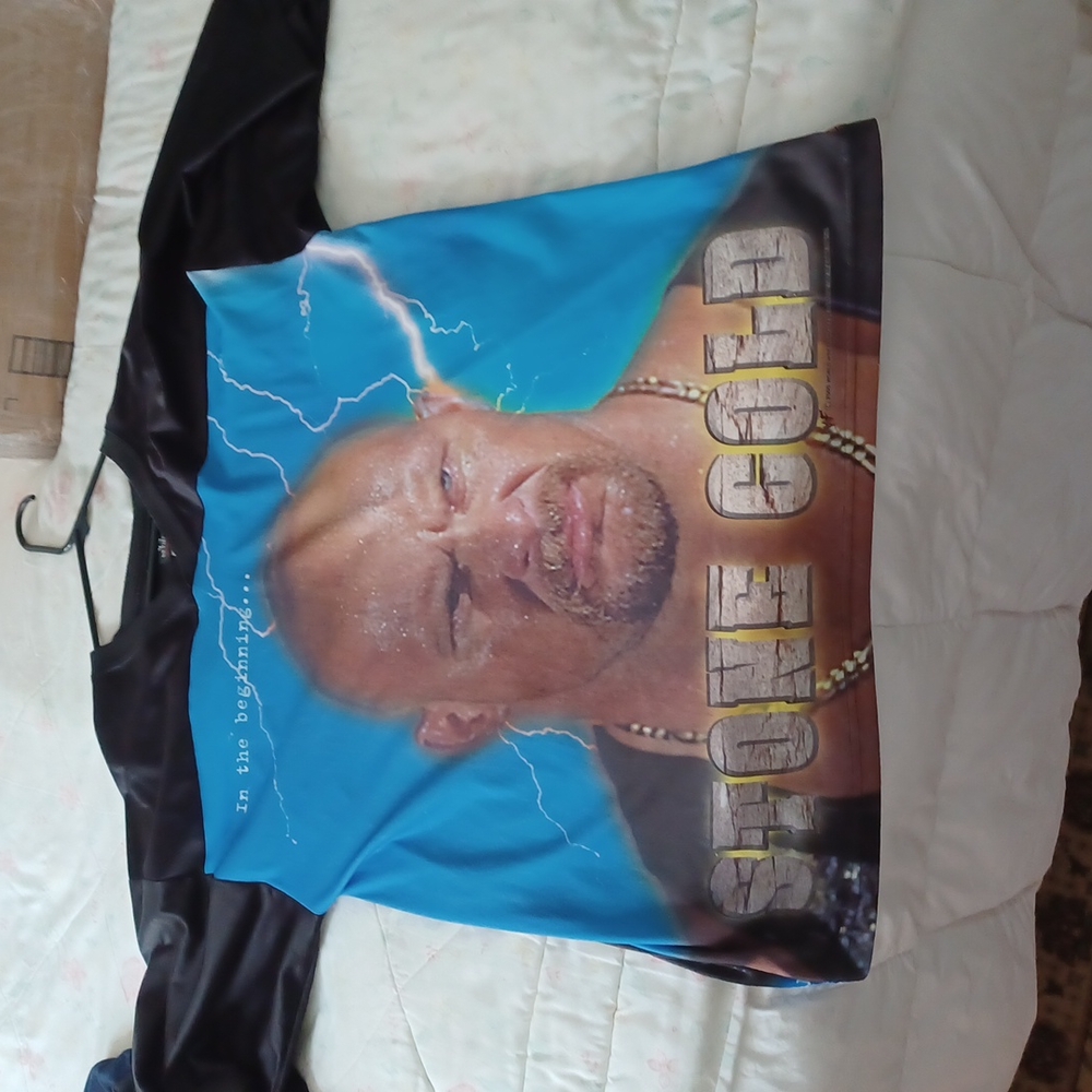 Vintage Stone Cold Steve Austin Silk Shirt Size L 2000